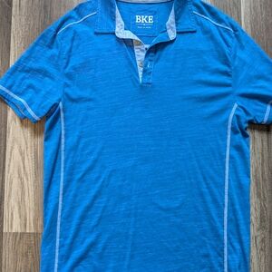 BKE Men's Bright Blue Polo with Contrast Collar